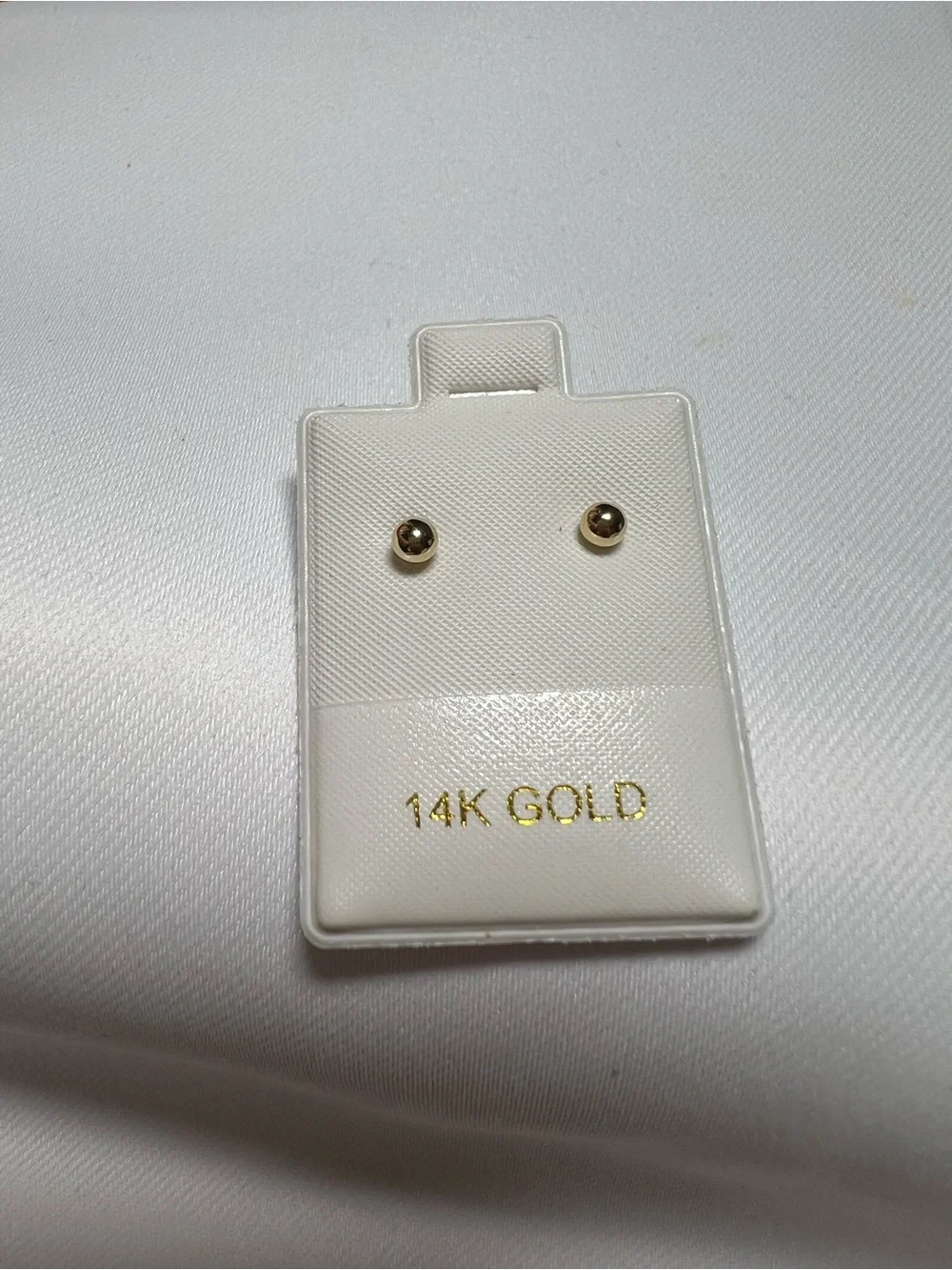 14K  3mm Gold Ball Stud Earrings